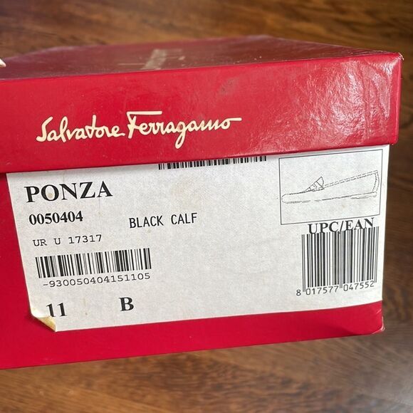 Salvatore‎ Ferragamo “Ponza” black calf slip on penny loafers main image 6